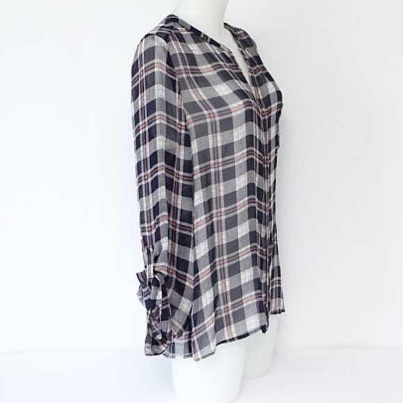 Joie Nura Plaid Silk Blouse - Picture 3 of 6